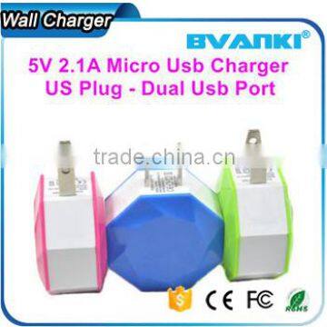 2016 New Wall Charger Dual USB 5V 2.1A AC Power Travel Adapter US Plug Colorful For iphone 6S For Samsung S6 Edge plus For HTC                        
                                                                                Supplier's Choice