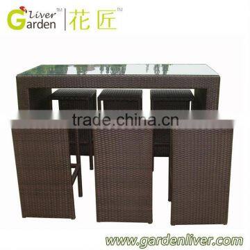 rattan bar high table and chair wicker high bar tables