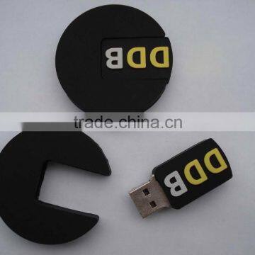 hot sales usb round shape special design usb flash disk pvc usb flash drive usb