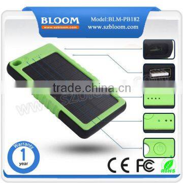 2015 New Products Arrival Power Bank 8000mah Mobile Portable Waterproof Solar Charger