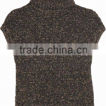 Women Cashmere Turtle Neck Short Sleeve Sweater