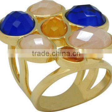 Gold Plated Fashion Ring with natural stone