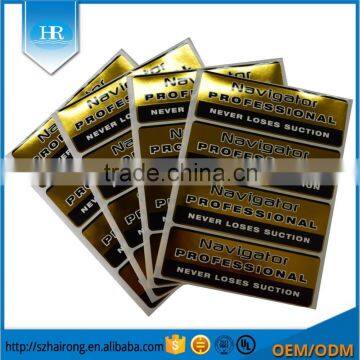 Glossy Waterproof Gold Embossed Foil Labels