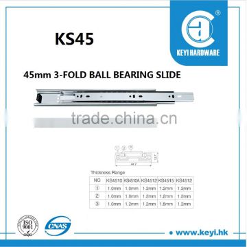 Hot sale 45mm full extension ball bearing drawer slide