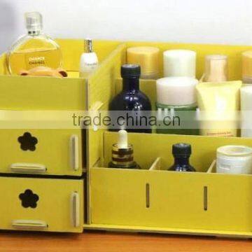 Costomized bule wooden desk organizer for dressing table