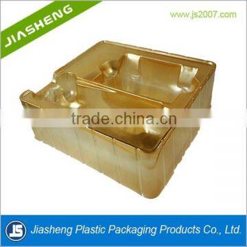 China new design golden disposable vac cosmetic insert tray