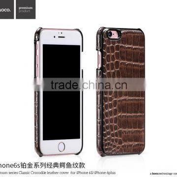 Classic Crocodile Leather Rubber Case for IPhone 6Plus HOCO Real Leather Cover Platinum Series Shell for IPhone 6s Plus MT-5810 photo-4