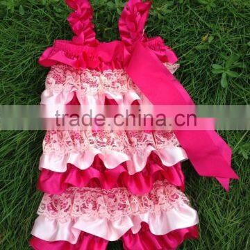 2015 hot pink girls lace romper sexy fashion baby romper high quality romper