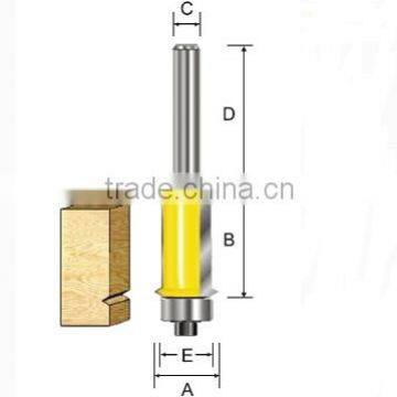 Flush trim router bit with V groove