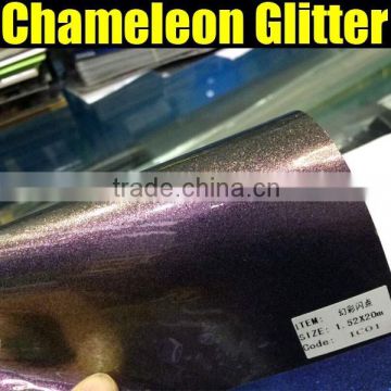 High quality chameleon glitter vinyl sticker with air free bubble