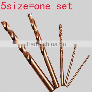 5size=one set M35 HSS Twist Drill Bit Straight Shank Twist Tool Bits Sets 2mm 2.5mm 4mm 6.5mm 7.5mm AR-31