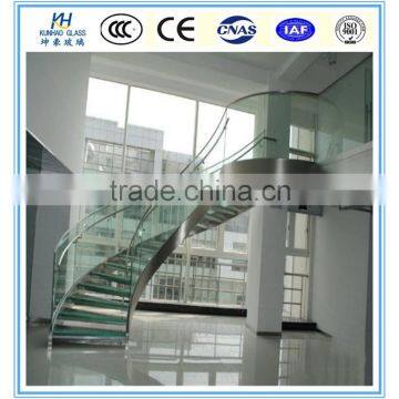 toughened glass floor 12mm Stair glass,High quality toughened glass floor