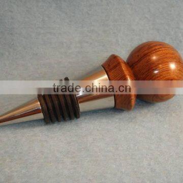 BOTTLE STOPPER, METAL AND WOOD BOTTLE STOPPER, DECORATIVE BOTTLESTOPPER