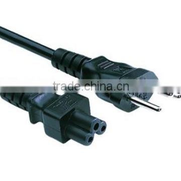 Swiss 3 pin plug to IEC C5 power cord with SEV approval 10A 250V