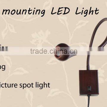 Flexible Gooseneck Sconce Wall Mounted LED light Bronze finish