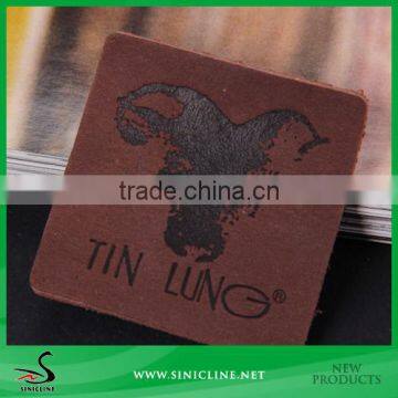 Sinicline Customized embossed Real leather patches for fashion clothing