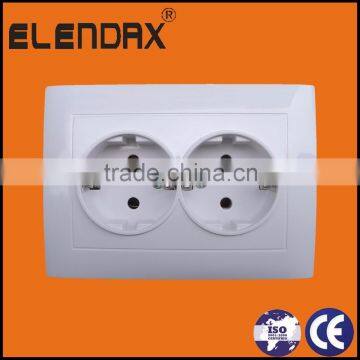 Electrical double wall switch EU plug socket (F9210)