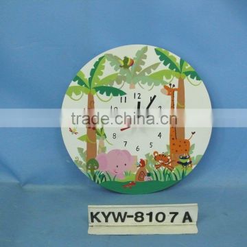 Kids Wooden Happy Forest Design Wall Clock