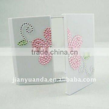 Beautiful Plastic Folding Table Top Cosmetic Mirror With Crystal photo-2