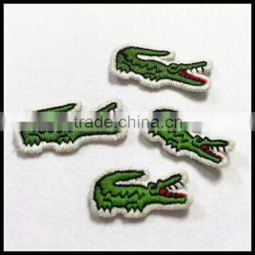 Cute Crocodile Woven Badges High Density Designs for cartoon pattern