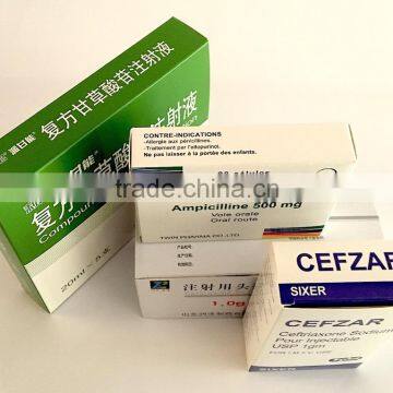 Custom order acceptable paper folding box for medicine packaging