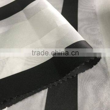 Striped Printed Yarn-dyed Organza Fabric