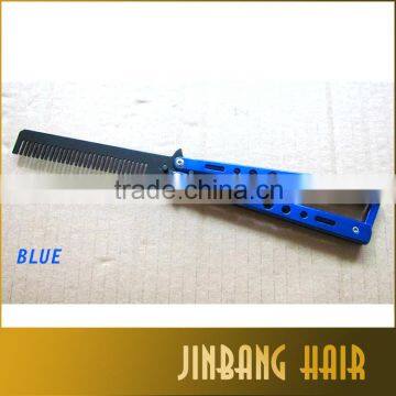 2016 New Style Products Stainless Steel Foldable Balisong Butterfly Knife Style Butterfly Hair Comb