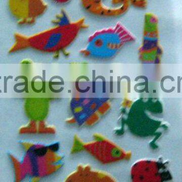 spongy cartoon glitter puffy sticker