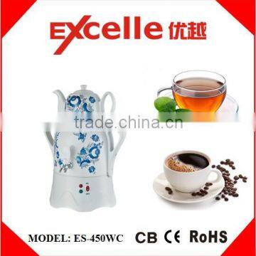 4L hot tea maker stainless steel electric samovar with flower painted