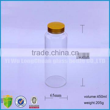 15oz Airtight Clear Straight Sided Wide Mouth Food Storage Glass Jars With Metal Lid