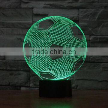 Seven Colors Changing Soccer Ball Light Football 3D Visual Led Night Light USB Novelty Table Lamps as Home Decor Besides Lampara