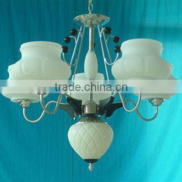 Silver metal aluminium 5 lights chandelier