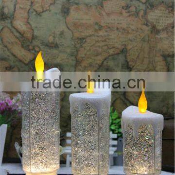 360 rotating water glitter candle light led christmas light