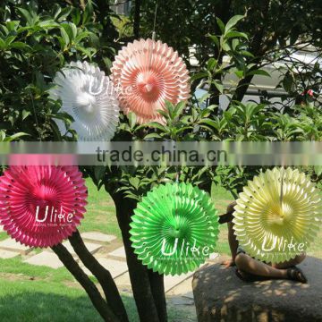 popular tissue paper die--cut fan flowes christmas hanging decorate