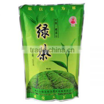 Plastic green tea bag with tear notch