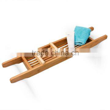 Bathtub Caddy With Soap towel Rack Bamboo bathroom rack