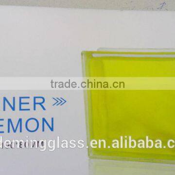 inner lemon glass block with CE,ISO certification for palaza,office building and shopping mall