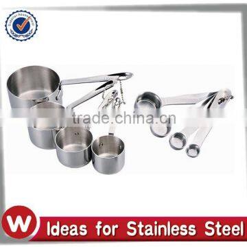 8 Pcs Set Stainless Steel Meausuring Cups and Spoons