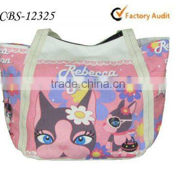 2015 Ladies canvas cheap printed shopping bags