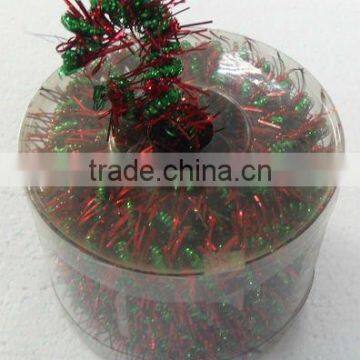 HOT SALE ! Mini Red / Green Foil Christmas Tinsel Twist Ribbon