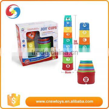 2016 Wholesale cute gift 38 cm plastic tower education funny stack cup