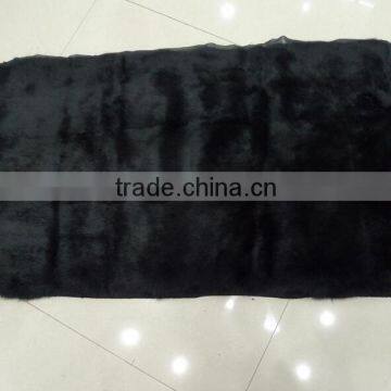 100% Real Dye Rex Rabbit Plate / Black Rabbit Fur Skin Plate For Clothes