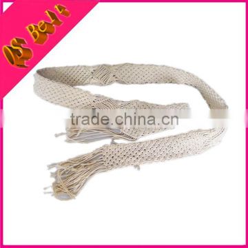 No Metal Decorative Woman Fashion Cotton Knitted Macrame Belt