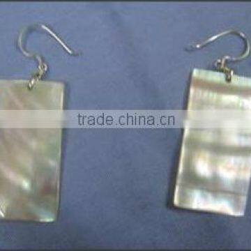 Silver Hooks & Mother Of Pearl Earings - TKYH72