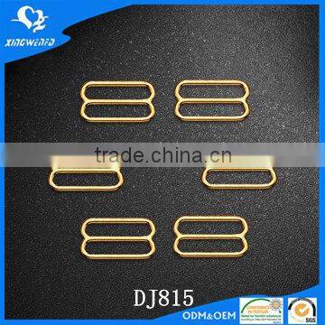 Bra strap accessory gold metal slider buckle 15mm