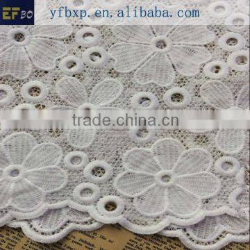 Sun Flower embroidery design white french lace wedding dress fabric/ french design guipure nigeian lace for bridal 2015