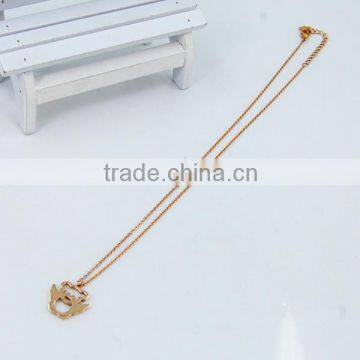 Wholesale stainless steel charm gold chain necklaces/angel pendant