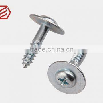 2015 Hot Sales Blue Zine Plated Steel Pan Big Washer Half-thread Tapping Screws
