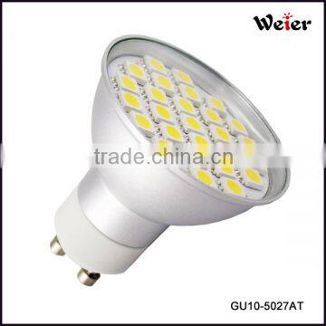 4.5W, 360lm, 220-240V AC 3000K,CRI80 gu10 27SMD 5050 LED