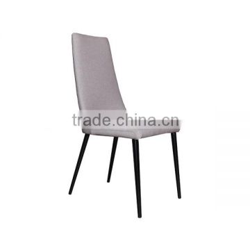 SD02918 Light grey Linen fabric with steel feel chair, steel dinning chair, linen dinning chair